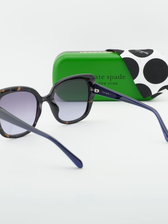 Kate Spade SHAINA/O/S 0JBW GB Sunglasses Havana Square Frame, Blue Lenses main image 6